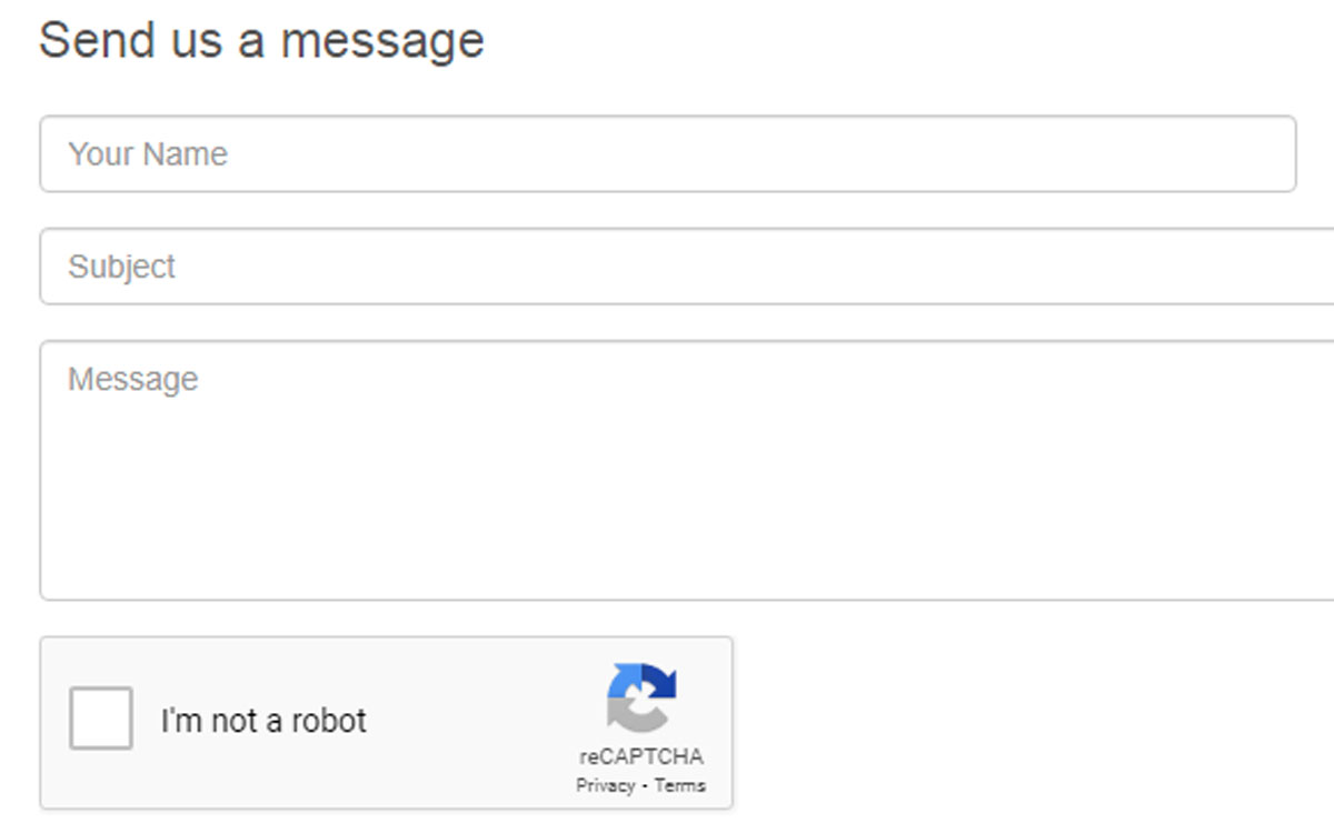 A website contact form with Google's Recaptcha attached