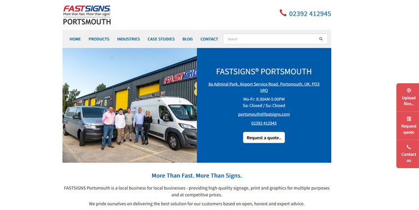 Screenshot of the FastSigns Portsmouth website