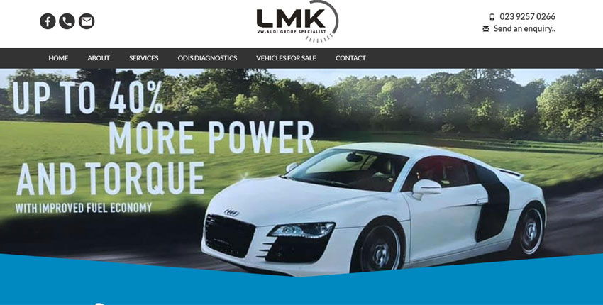 Screenshot of the LMK Service Centre website