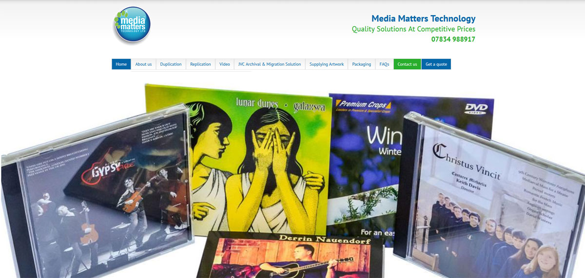 Screenshot of Media Matters Technology website homepage