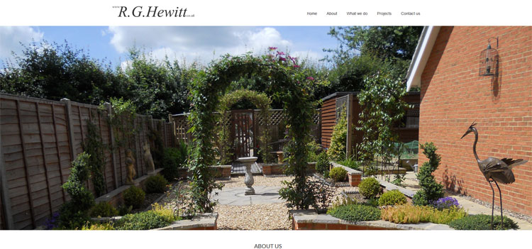 Screenshot of RG Hewitt Landscaping homepage