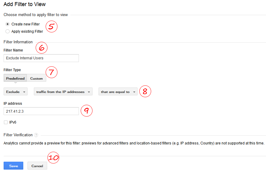 Steps to eclude internal traffic from Google Analytics