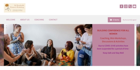 Screenshot of Be Wonderful Women's website homepage