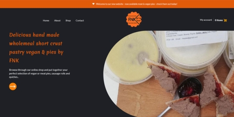 Screenshot of FNK Pies website