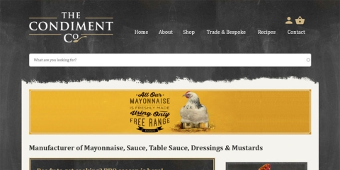 Screenshot of The Condiment Co website
